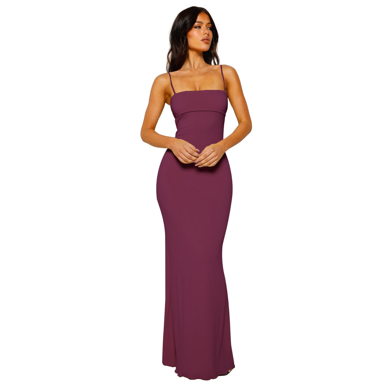 Women’s Bodycon Maxi Dress – Strapless Backless Fit – Elegant Evening Wear